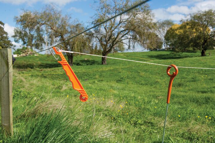 Dual Purpose handle on fence connected to Ring Top post 