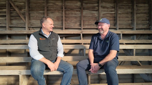 Gallagher Territory Manager Phil Johnstone catches up with Lardner Park CEO Craig Debnam as the 51st annual Steer Trial gets underway.