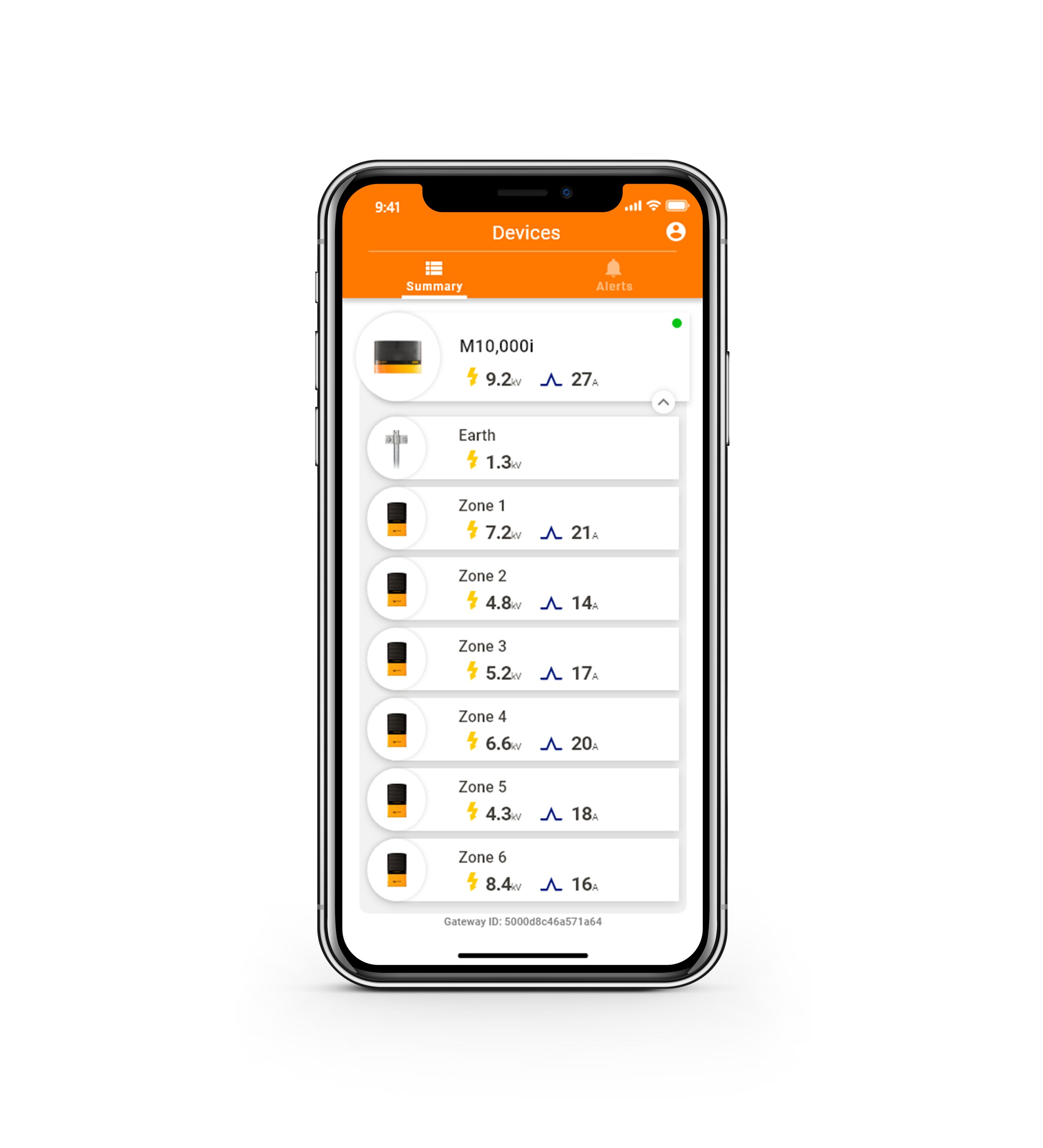 Gallagher Ag Devices Device Summary on iphone screen